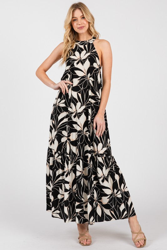 Halter Tiered Maxi Dress