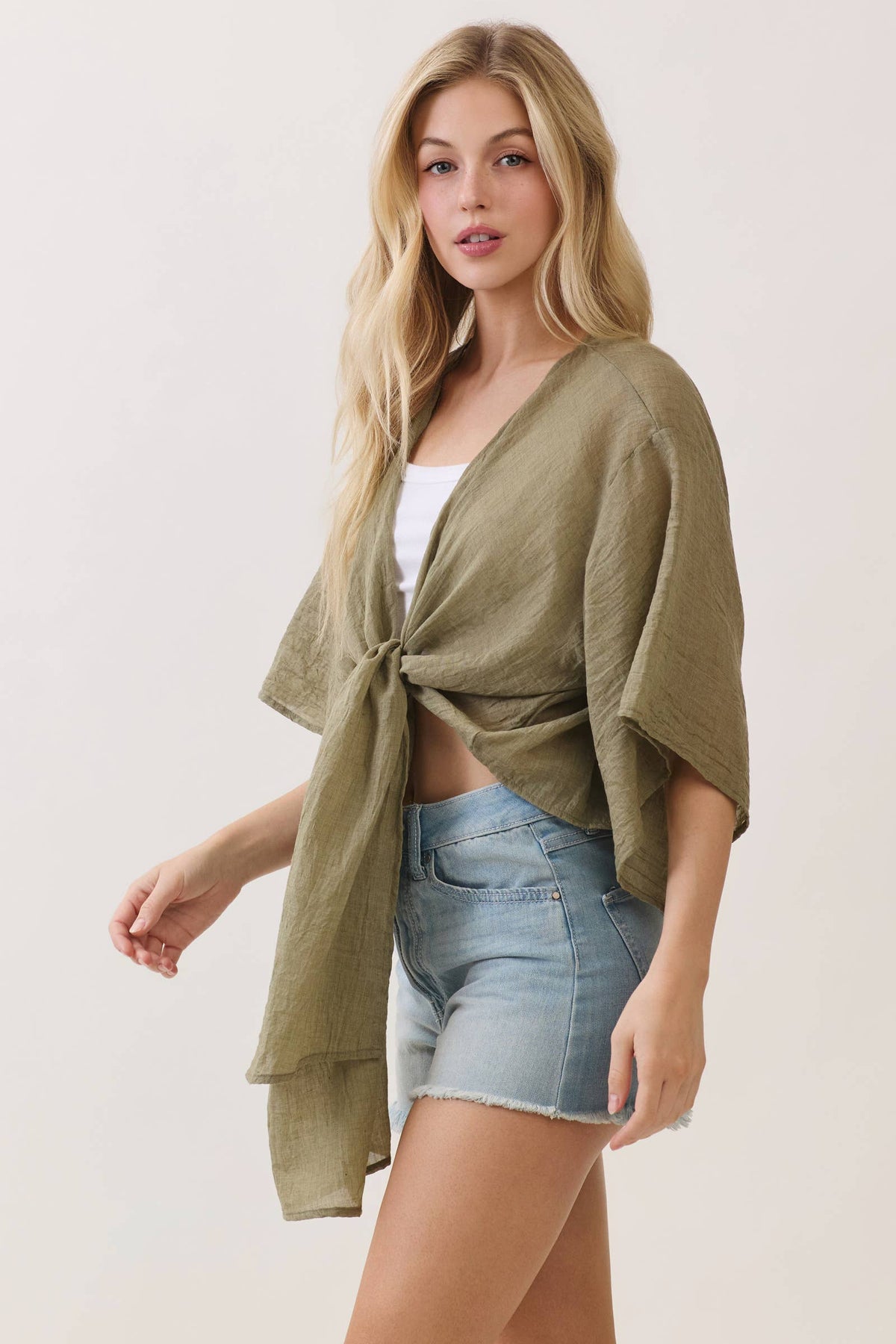 Open Front Tie Cardigan
