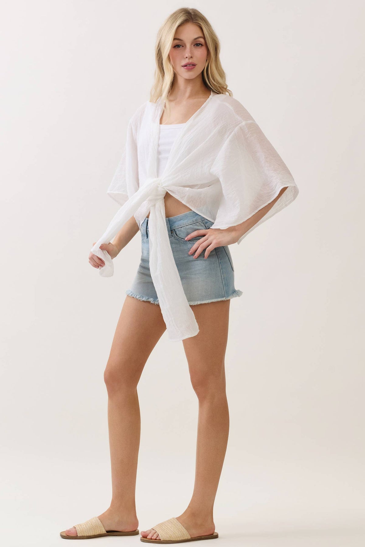 Open Front Tie Cardigan