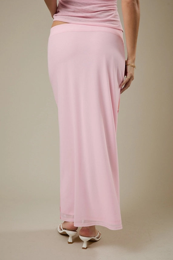 Flower Mesh Sleeveless Top and Skirt Set (sold separately)
