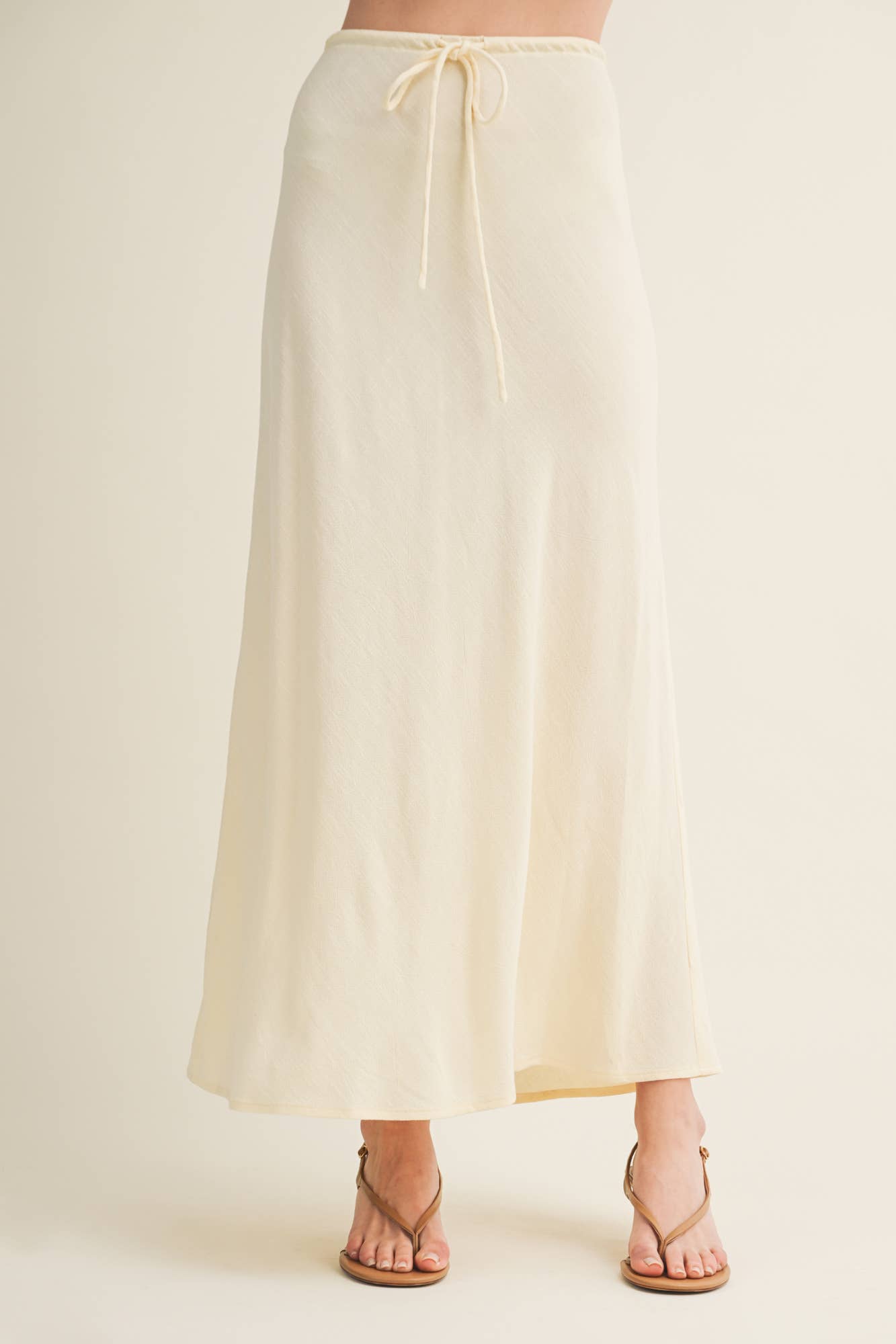 Braided Drawstring Waist Maxi Skirt
