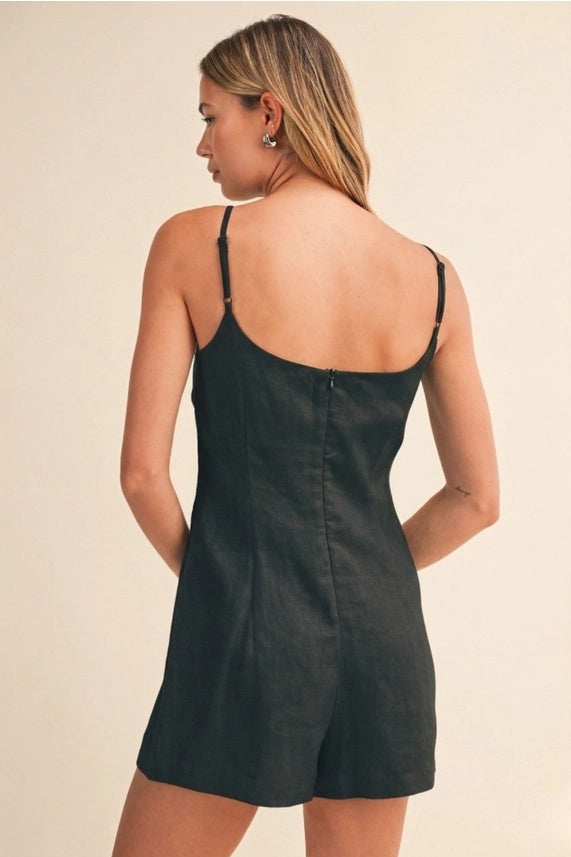 Linen Button Down Romper