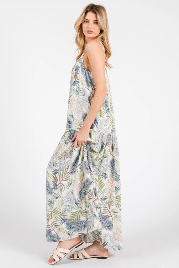 Tropical Tiered Maxi Dress