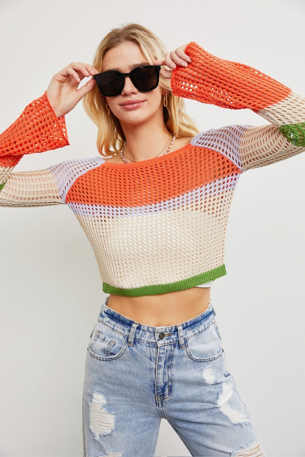 Color Block L/S Knit Top (PRE-ORDER ONLY)