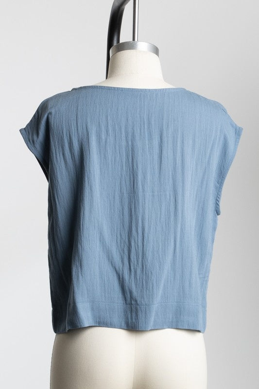 Round Neck Boxy Top