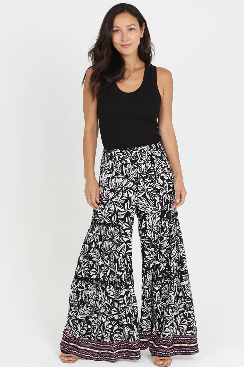 Tiered Lace Trim Pant