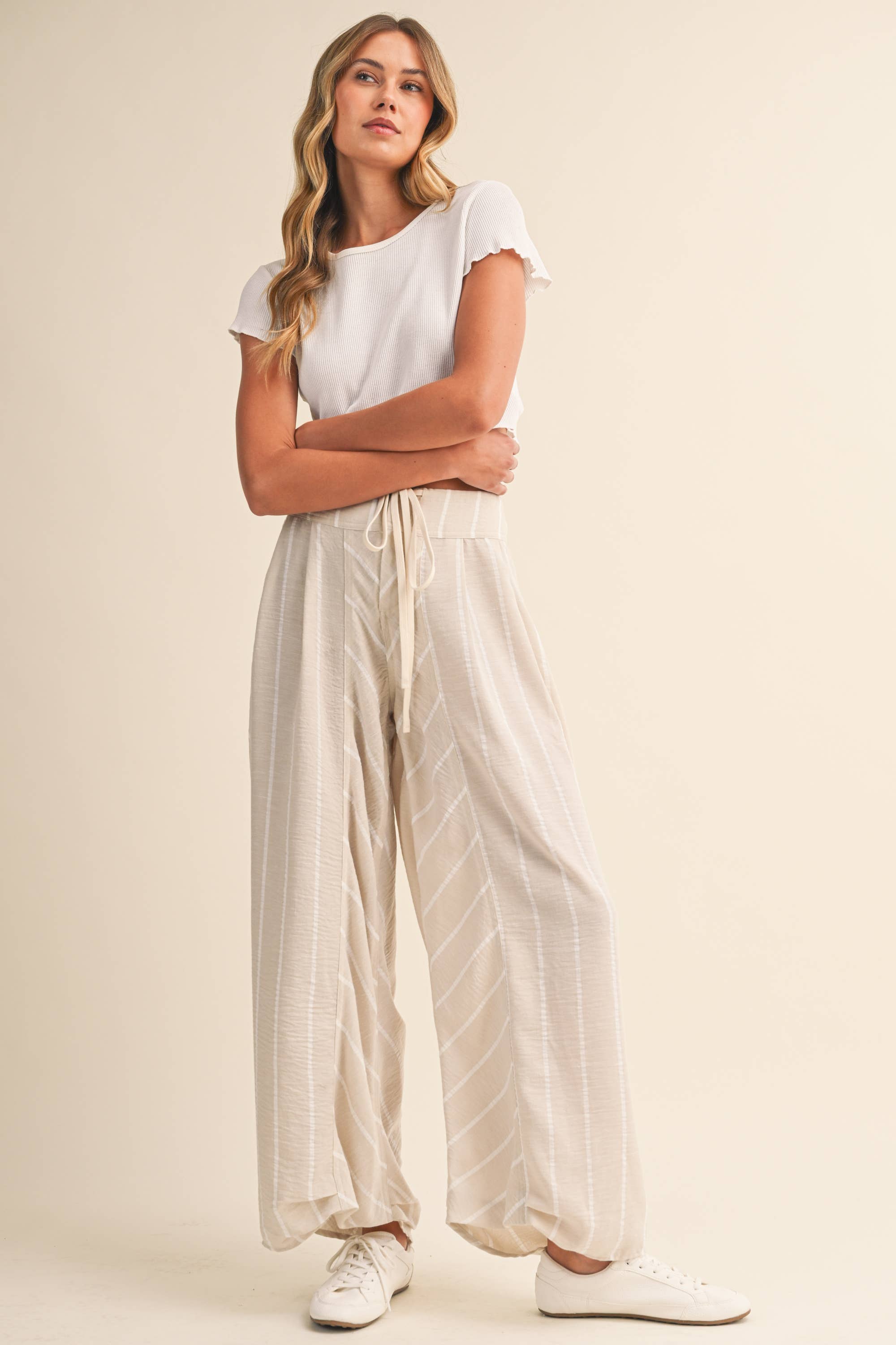 Multi Stripe Wide Leg Pants