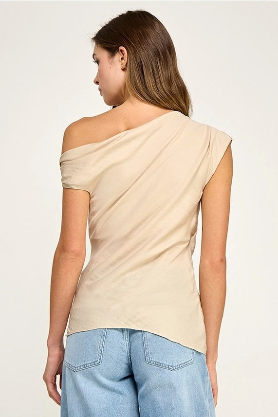Gold Detail Draped Top