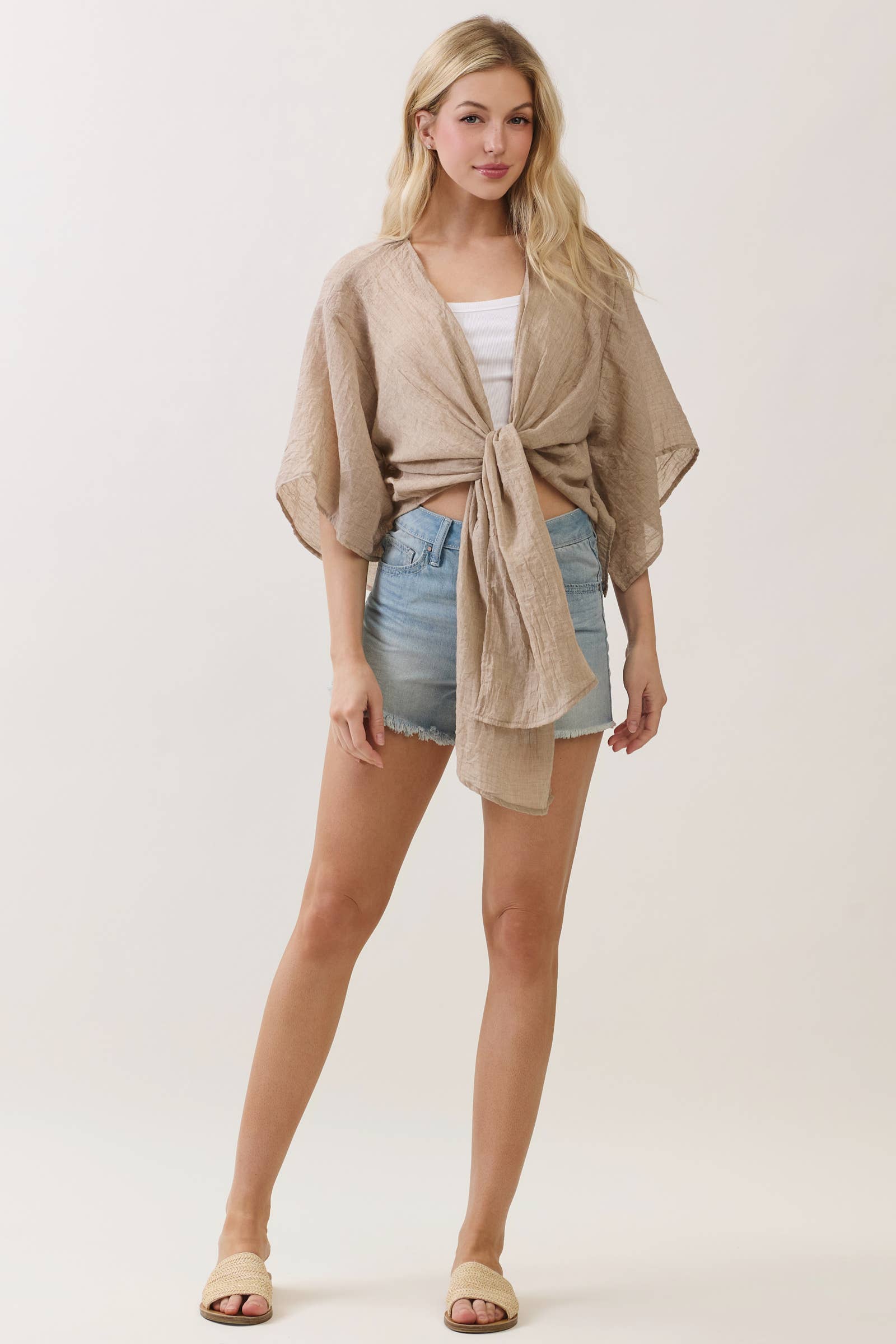 Open Front Tie Cardigan