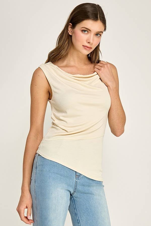 Sleeveless Draped Top