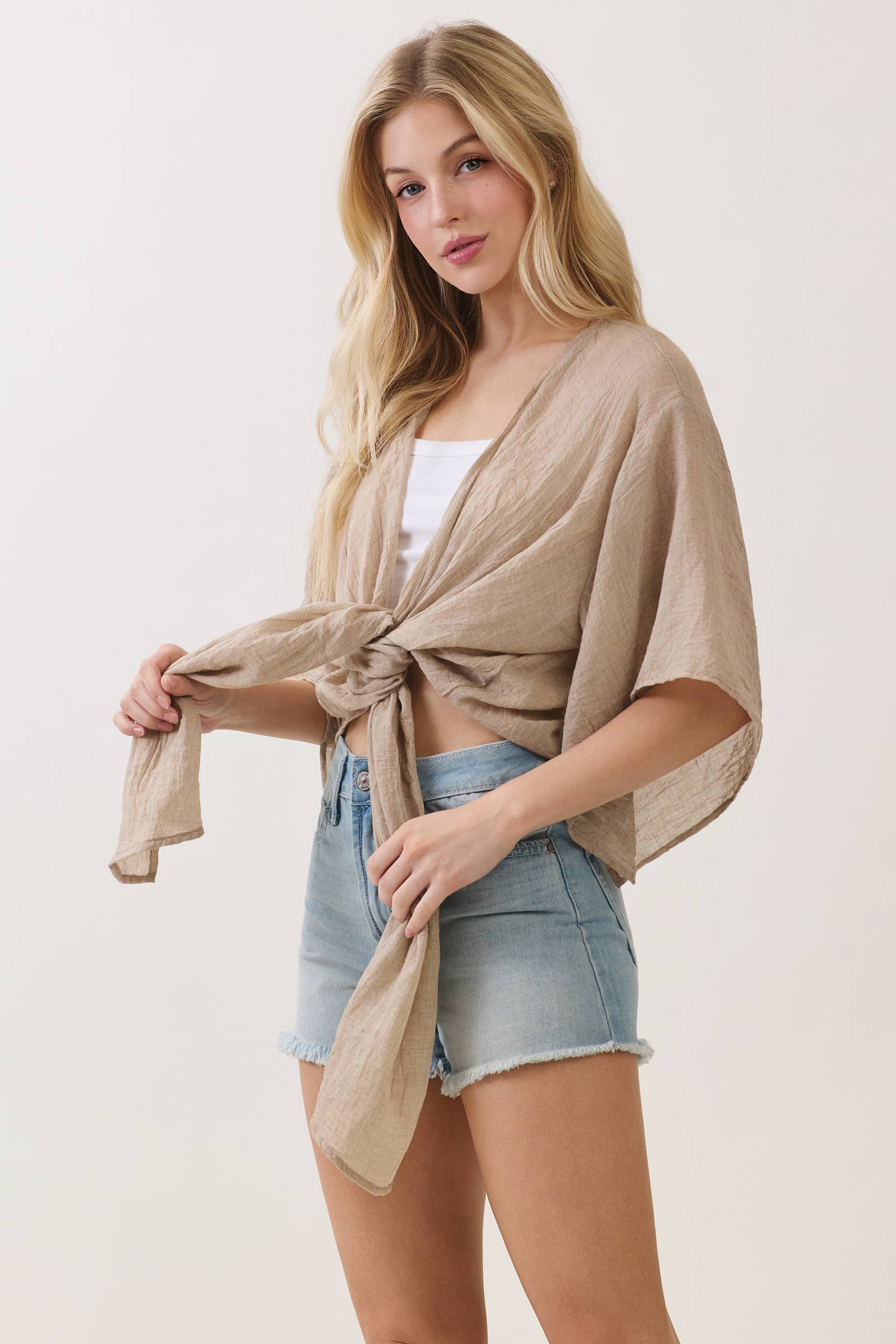 Open Front Tie Cardigan