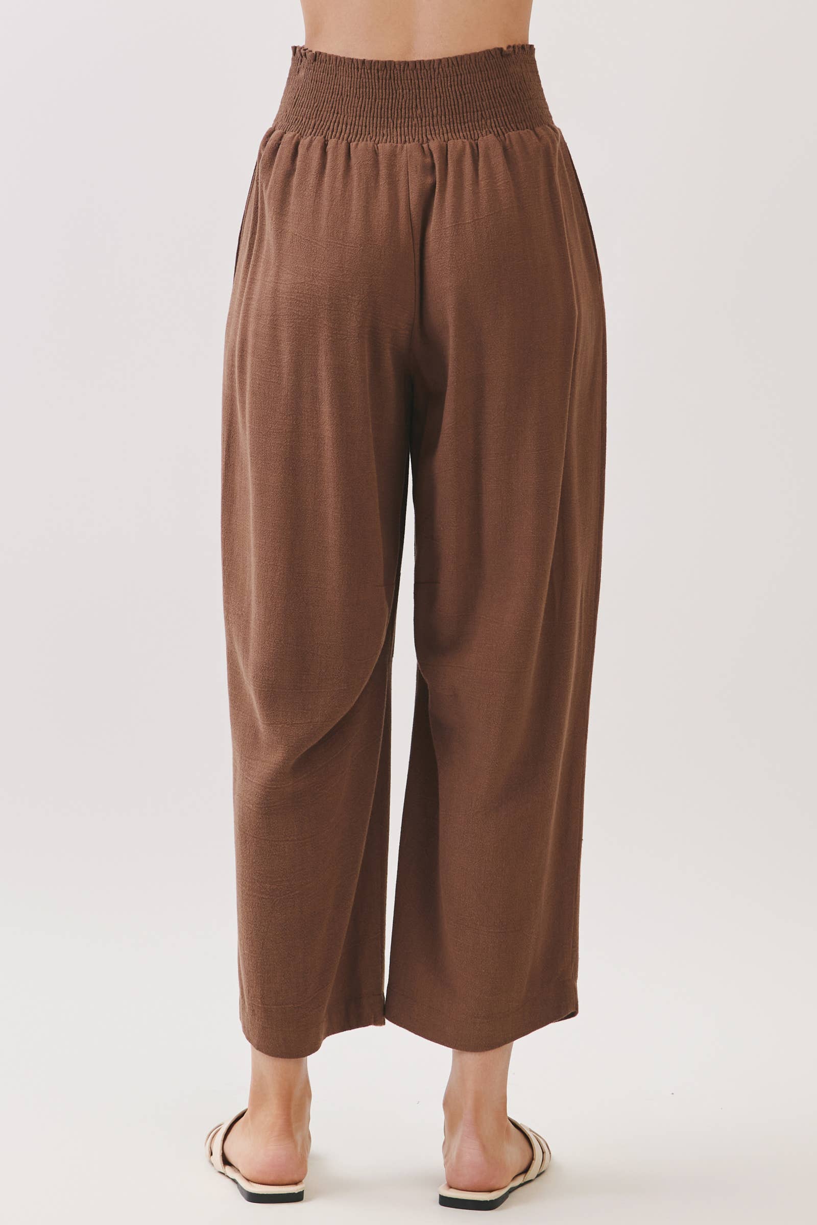 Smocked Waist Barrel Pants