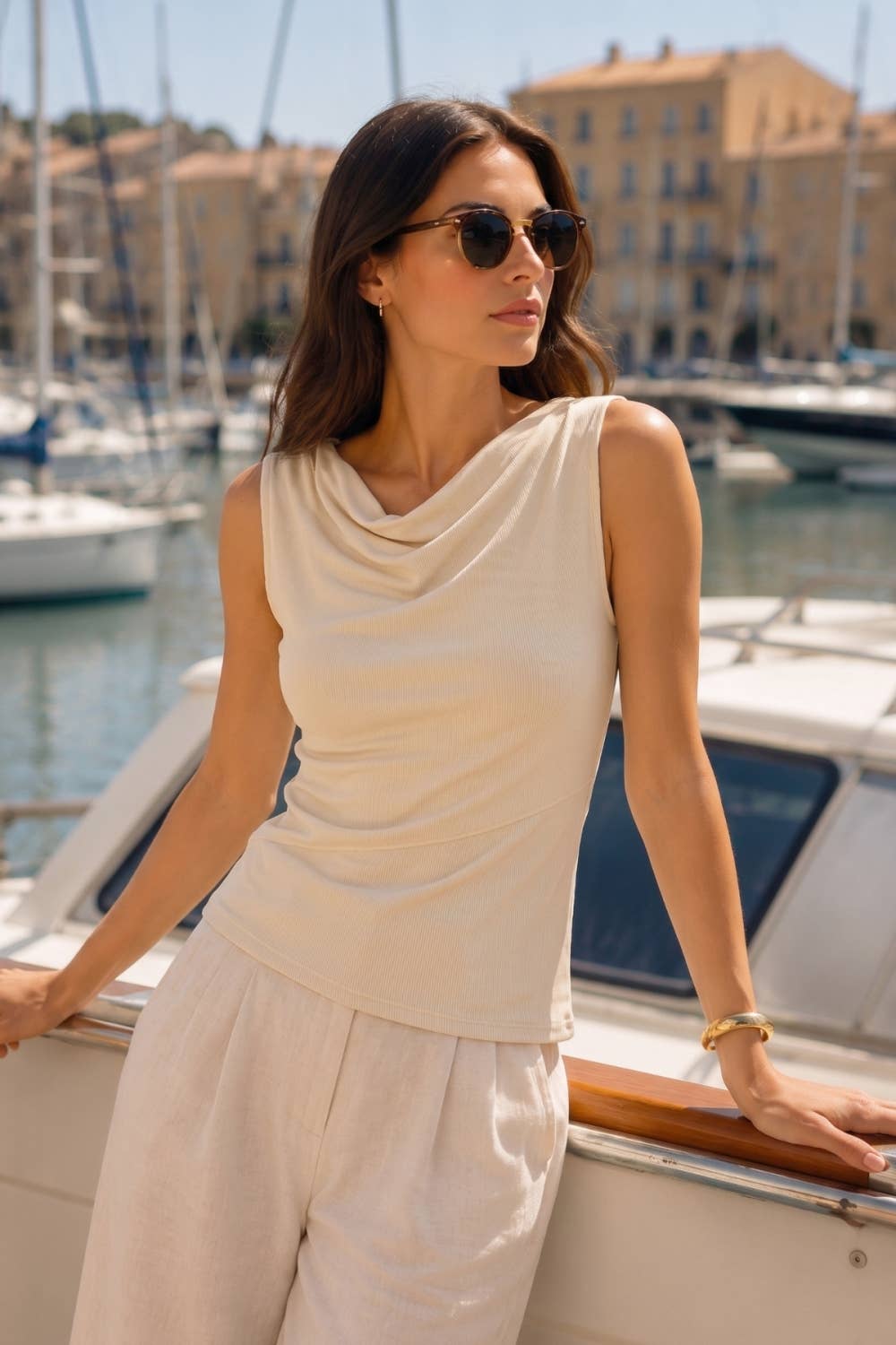 Sleeveless Draped Top