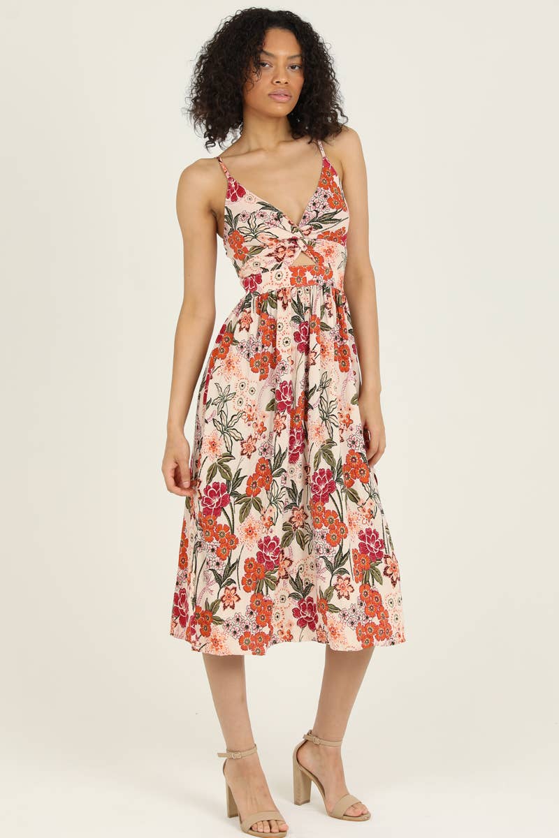 Romantic Floral Midi Dress