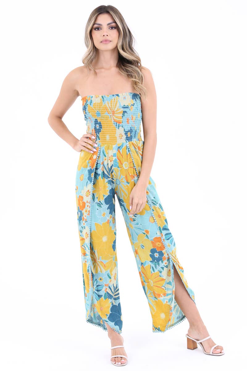 Floral Split Leg Jumpsuit