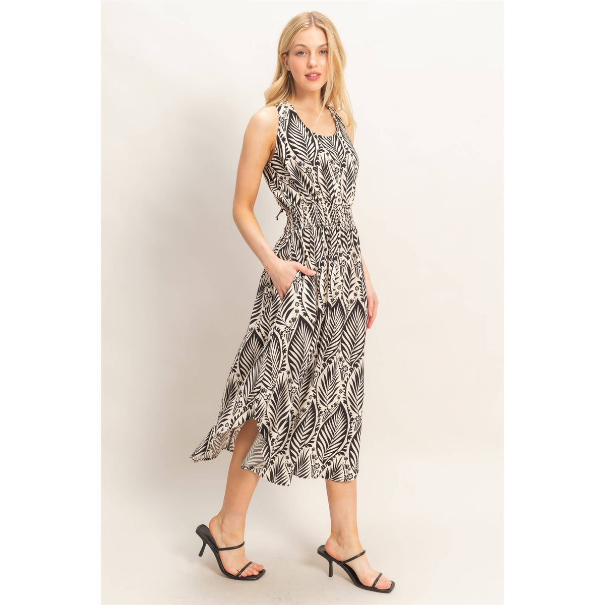 Sleeveless Smocked Waist Dress