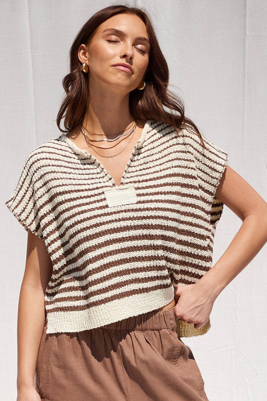 Striped Sleeveless Sweater