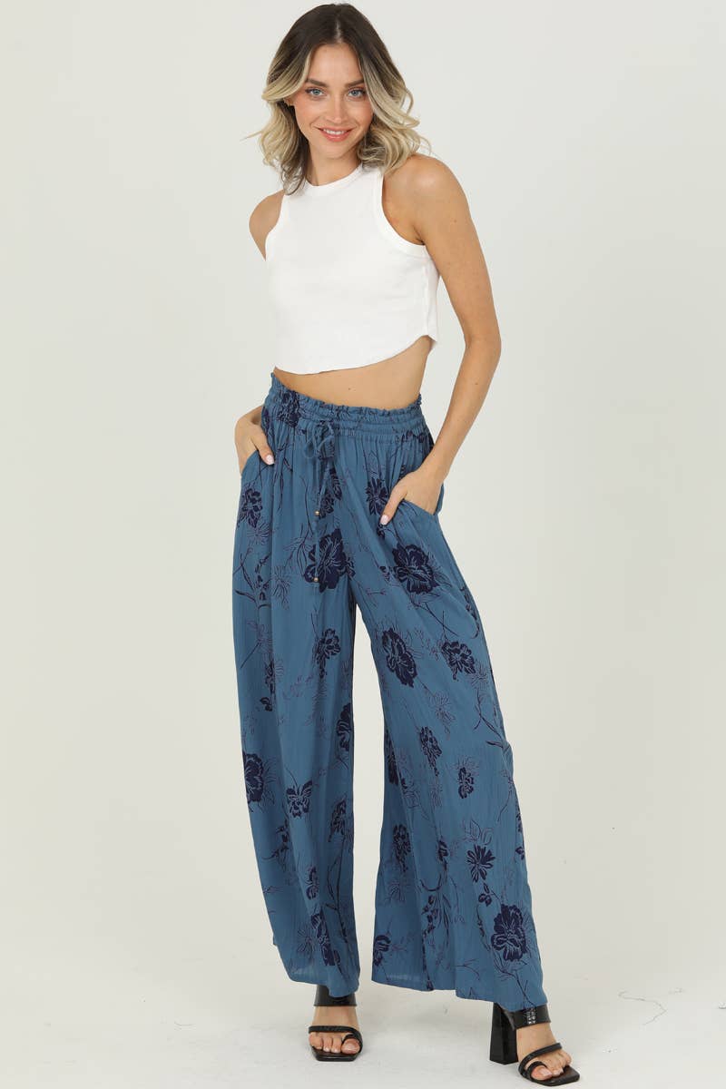 Drawstring Wide Leg Pants