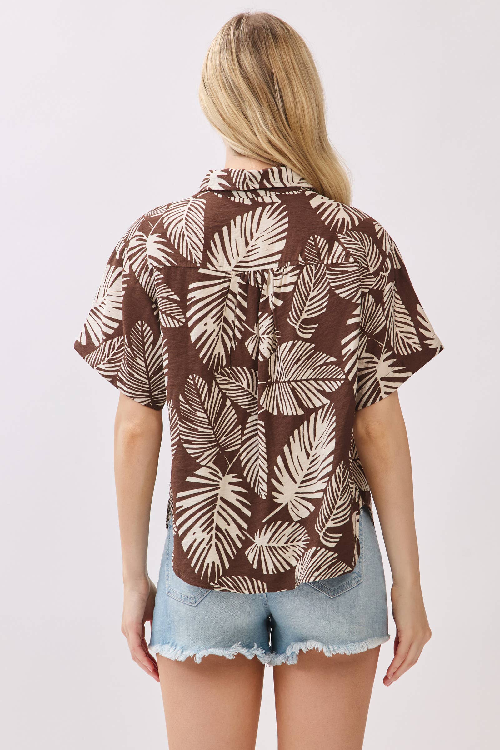 Oversized Button Down Short Sleeve Shirt