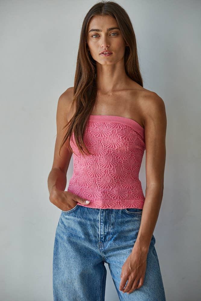 Seamless Jacquard Tube Top