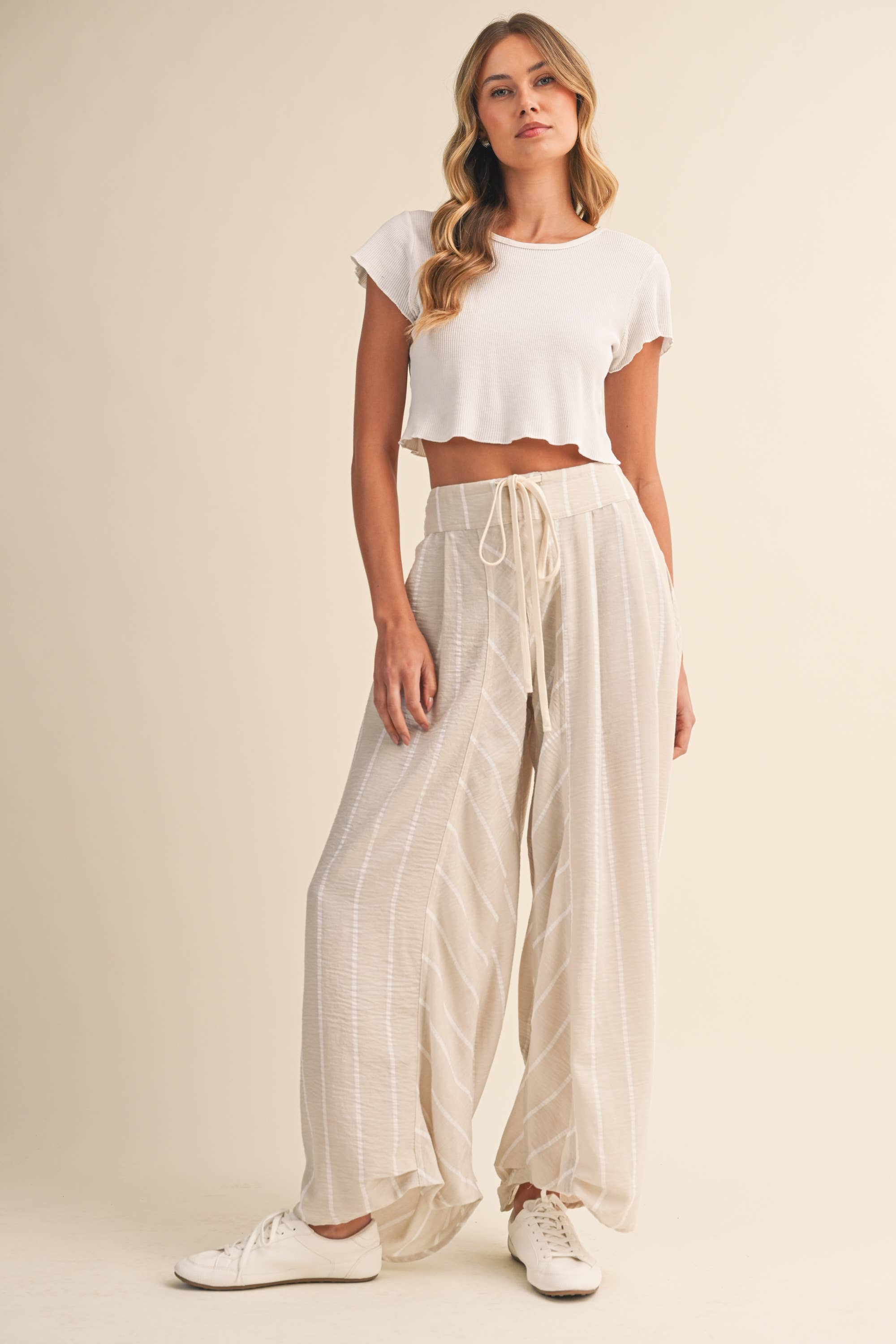 Multi Stripe Wide Leg Pants