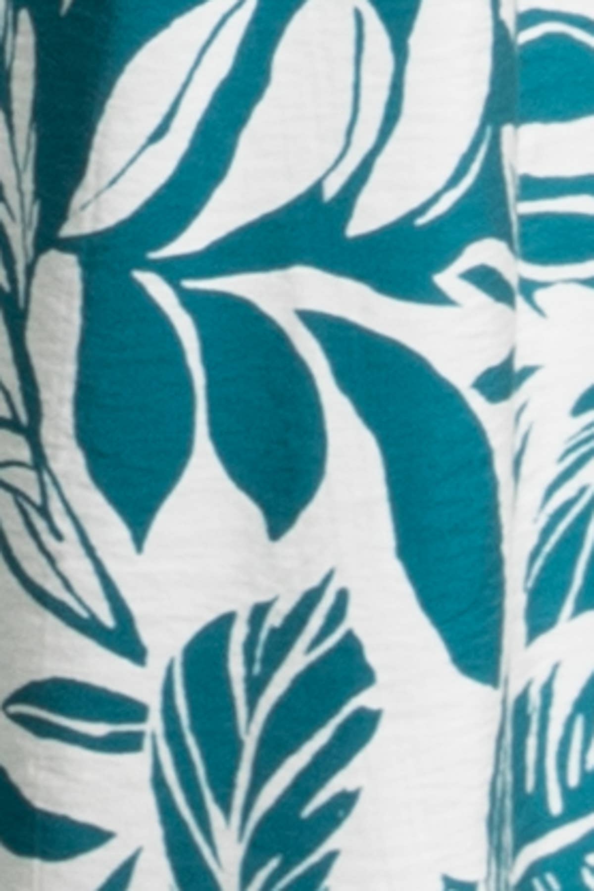 Leaf Print Smock Waist Pants