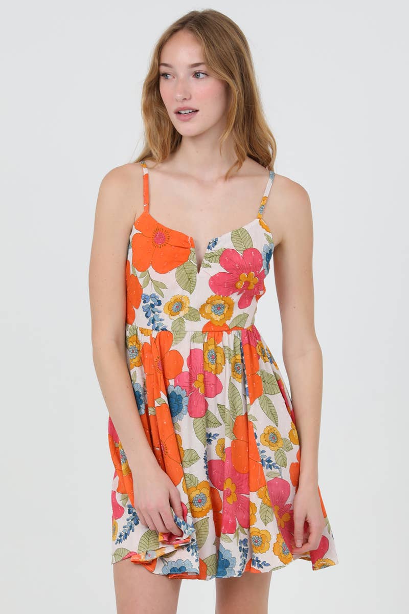 Notch Front Floral Sundress