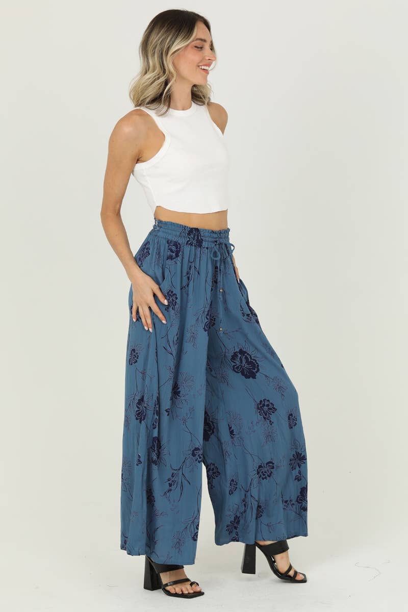 Drawstring Wide Leg Pants