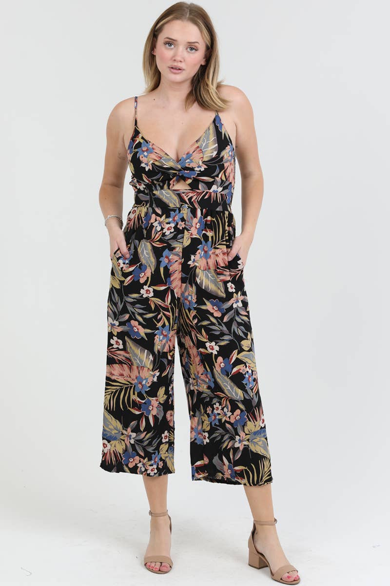 Twist Front Crop Jumpsuit