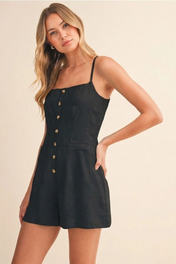 Linen Button Down Romper