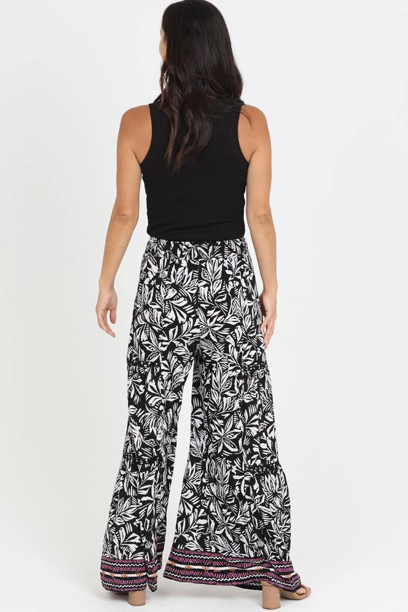 Tiered Lace Trim Pant