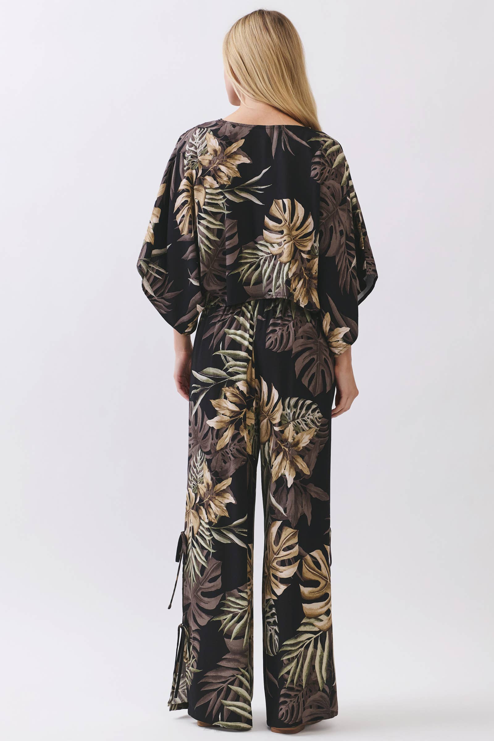 Monstera Split Tie Detail Pants