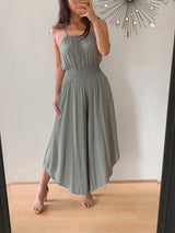 Halter Tie Back Jumpsuit (2 colors) (BACK IN STOCK)