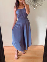 Halter Tie Back Jumpsuit (2 colors) (BACK IN STOCK)