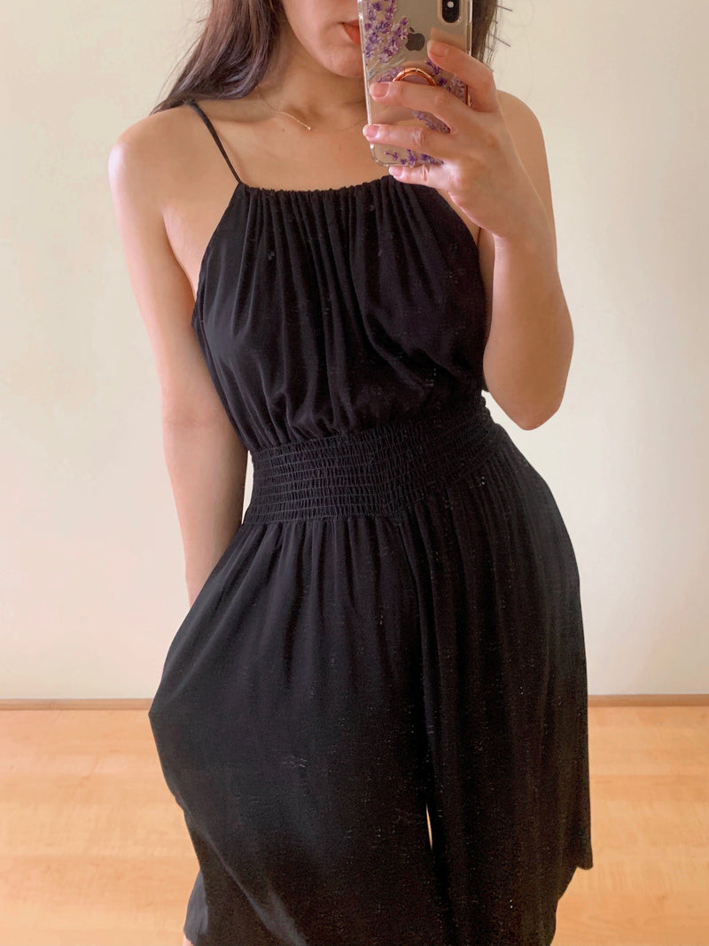 Halter Tie Back Jumpsuit (2 colors) (BACK IN STOCK)